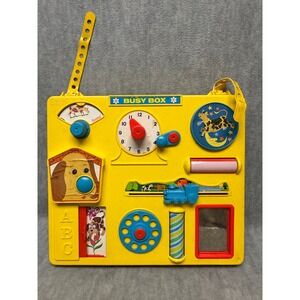 Gabriel Busy Box Yellow Vintage 1970s Toddler‎ Activity Center Crib Toy